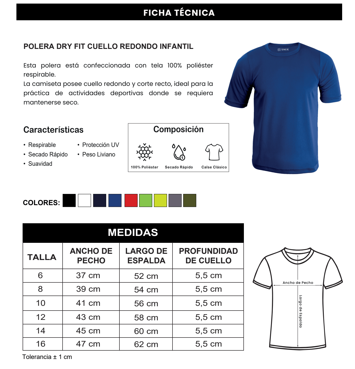 Polera Dry Fit Manga Corta Infantil -2