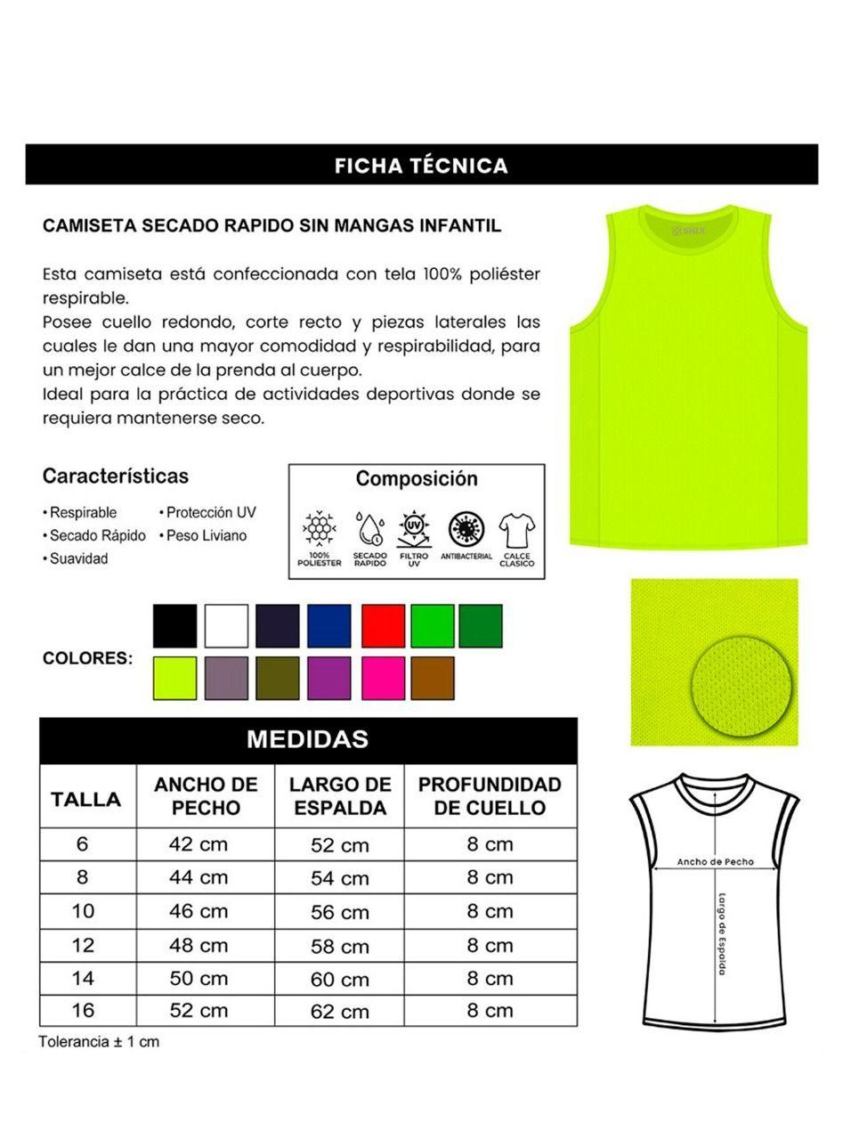 Camiseta Dry Fit Sin Mangas Infantil Snix-2
