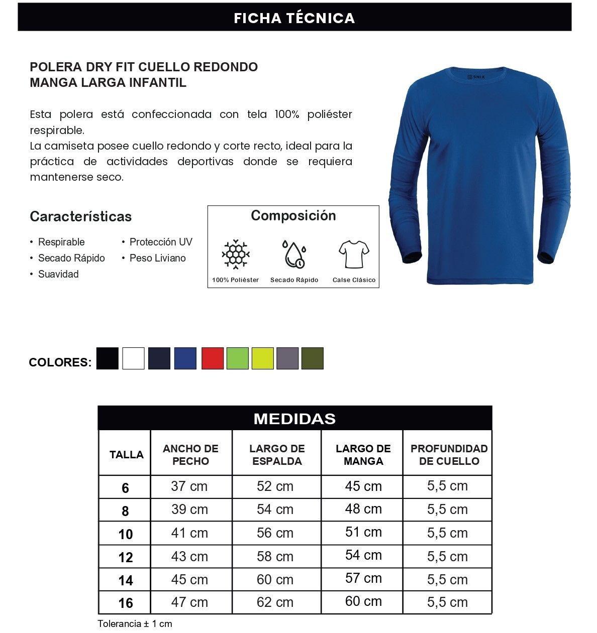 Polera Dry Fit Manga Larga Infantil Snix-2