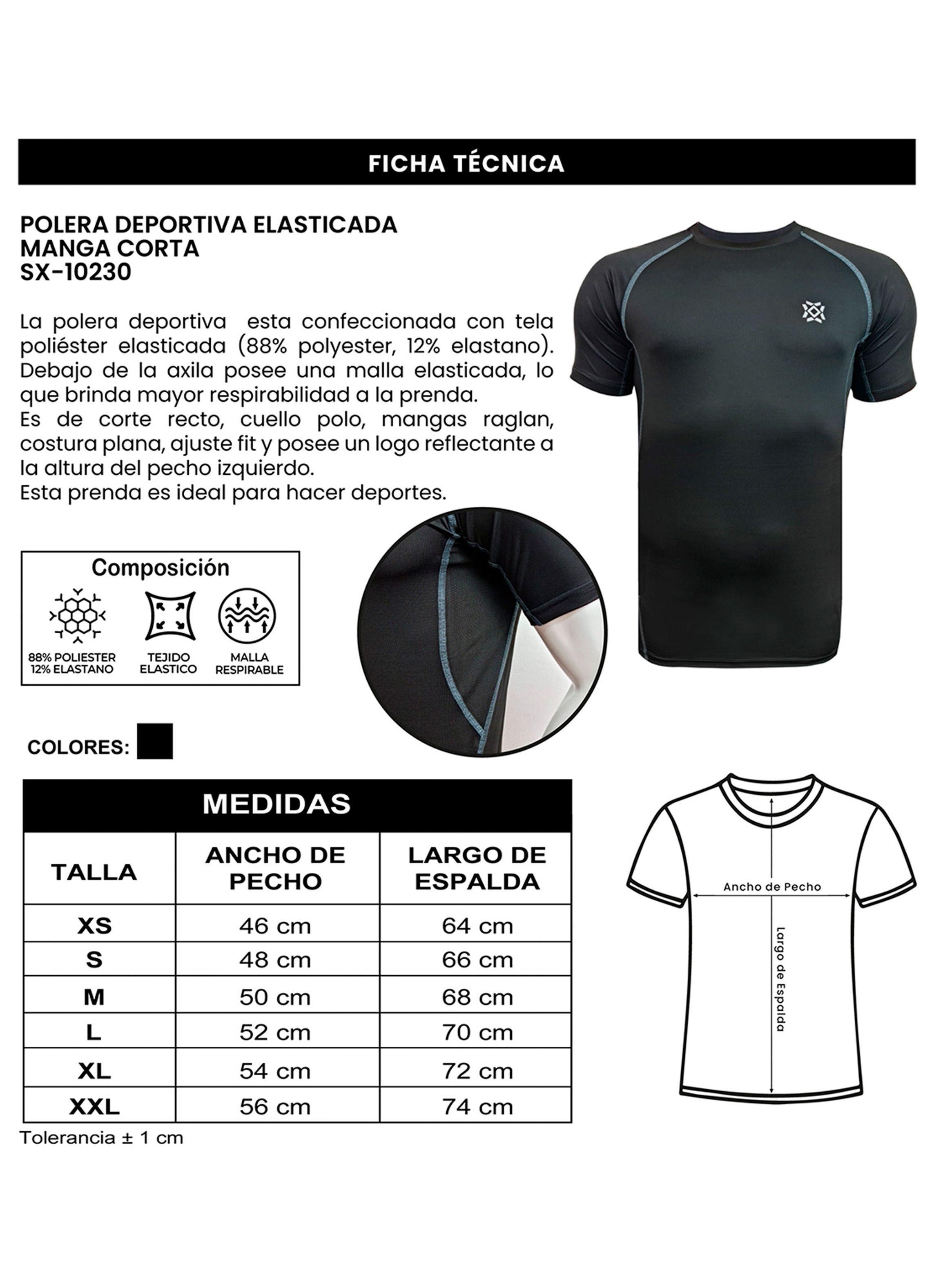 Polera Deportiva Elasticada Manga Corta Sx-10230-2