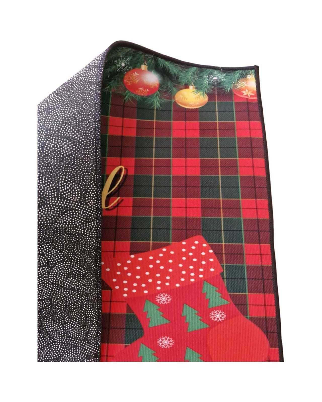 ALFOMBRA DE NAVIDAD 50CMX80CM CON ANTIDESLIZANTE BOTAS CUADRO-2