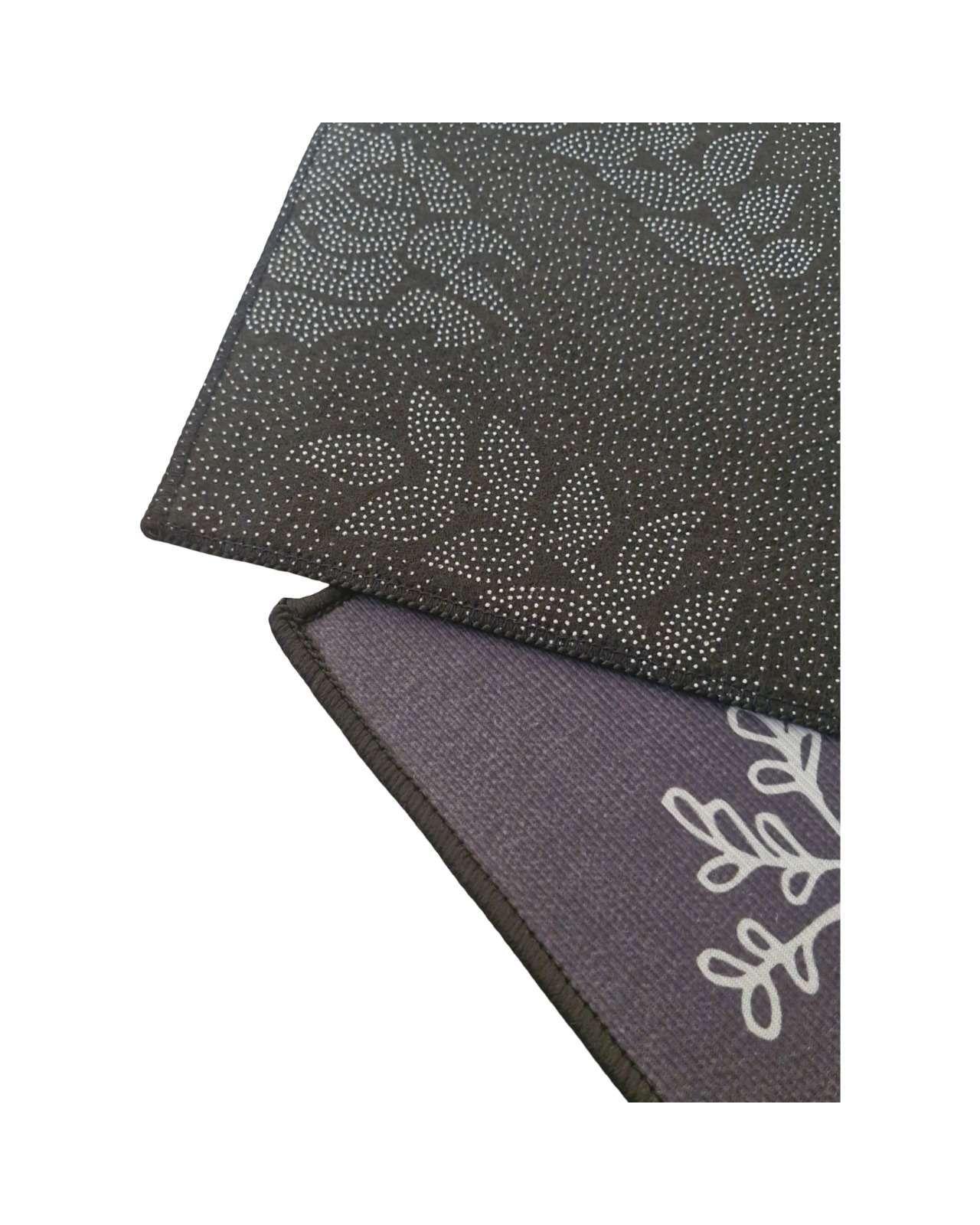 ALFOMBRA PARA COCINA SET DE 2 PEIZAS UTENCILIOS GRIS CON NEGRO UGN-044-1