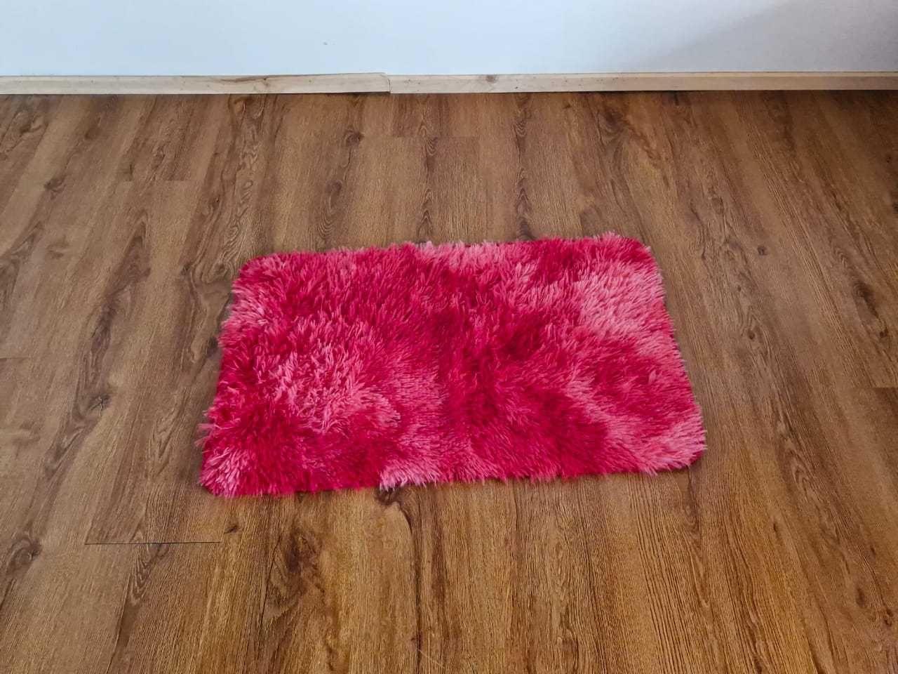 ALFOMBRA PELUDAS SHAGGY 50CMX80CM ROJO JASPEADO-2