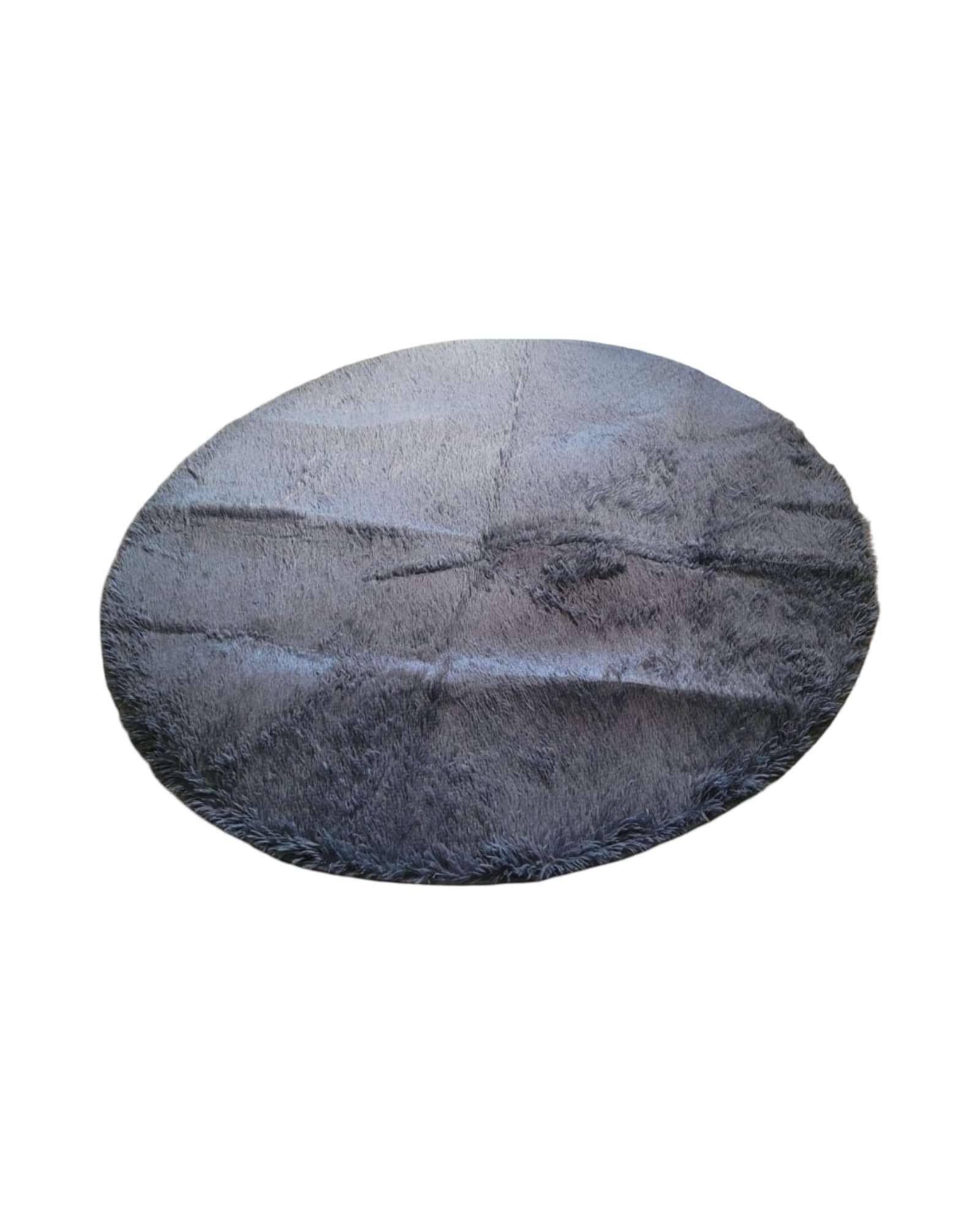 ALFOMBRA PELUDA TIPO SHAGGY 150CM DE DIAMETRO GRIS OSCURO-0