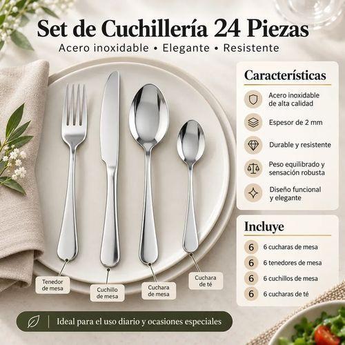Set de Cuchillería 24 Piezas de Acero Inoxidable – Servicio para 6 Personas-4