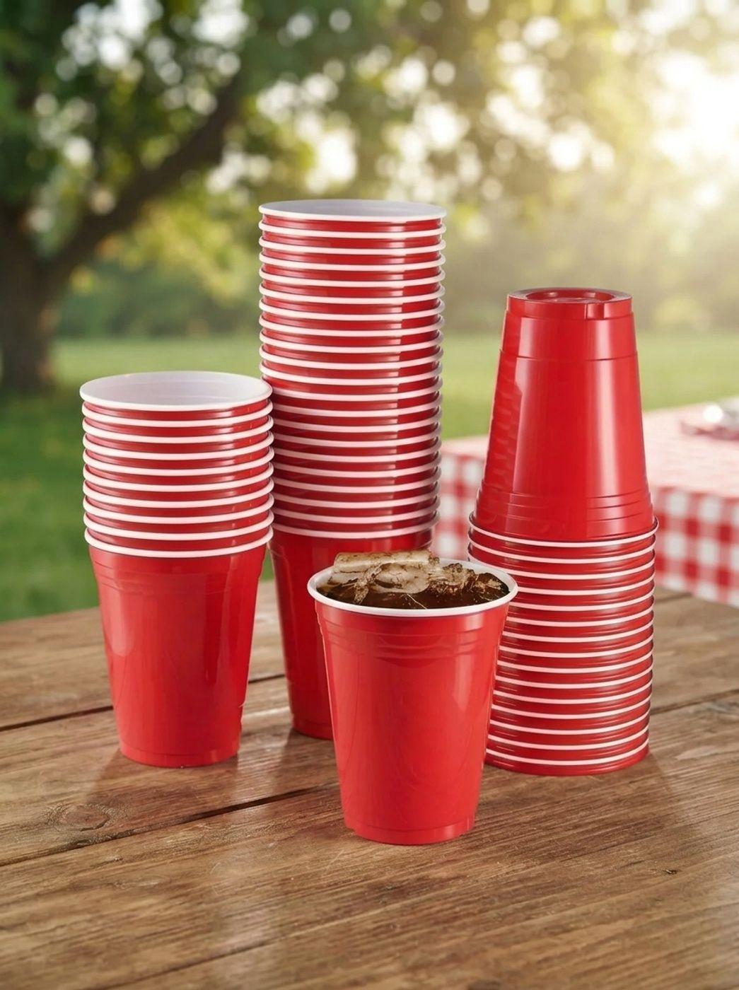 Vasos Plásticos Desechables Rojos 500 ml – Pack 50 Unidades-4
