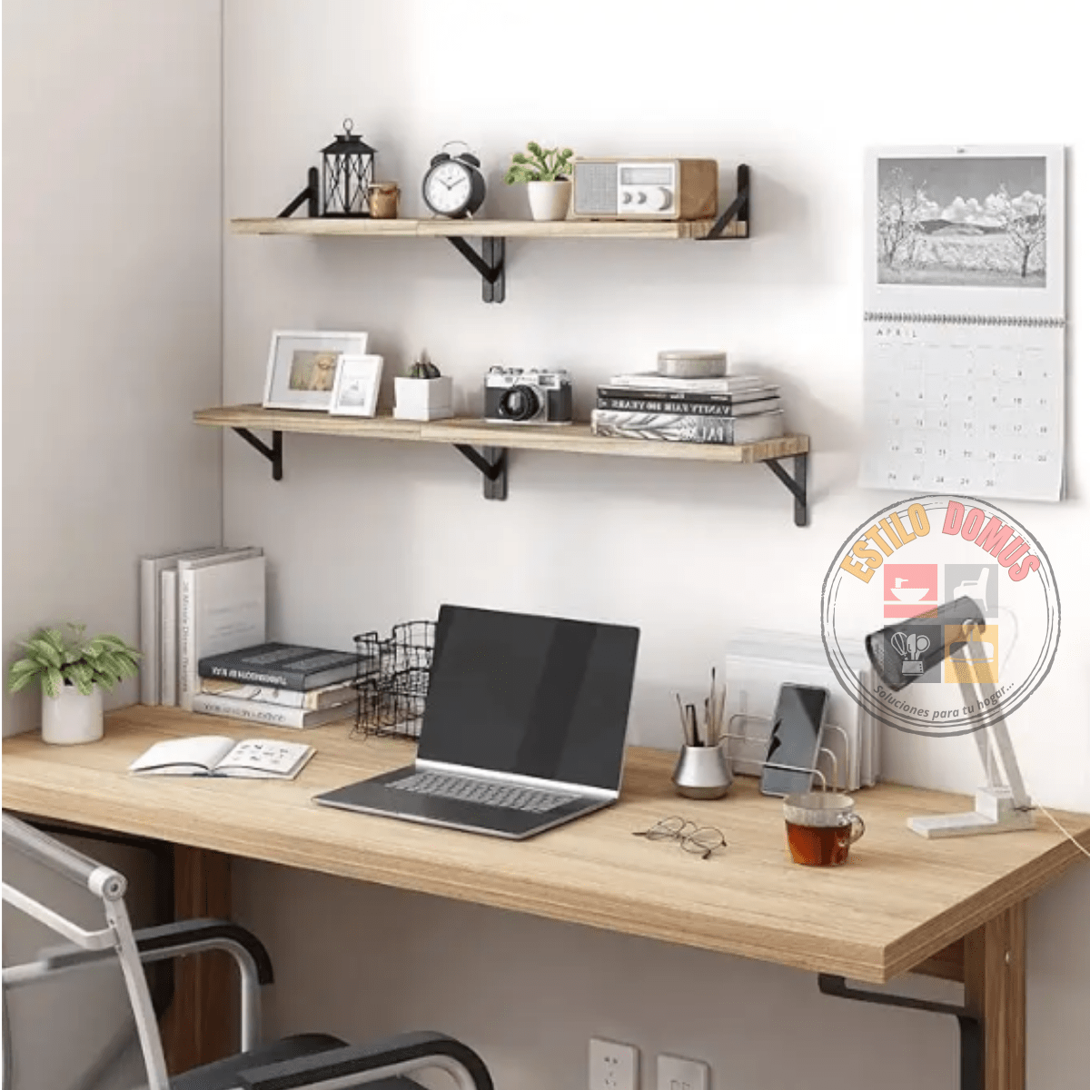 Set de Repisas de Madera y Fierro - Estilo Moderno e Industrial-1