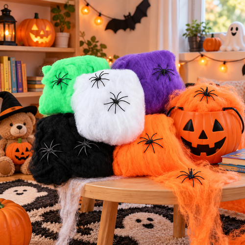 Set 6 Telarañas Decorativas Halloween Con Arañas-2