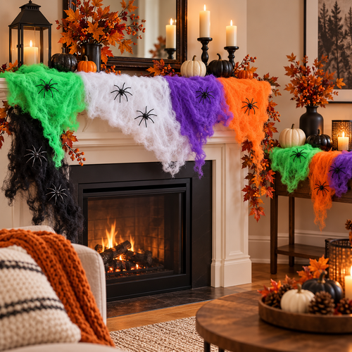 Set 6 Telarañas Decorativas Halloween Con Arañas-4