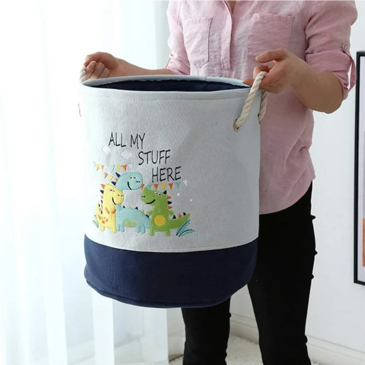 Canasto Organizador Infantil Diseño León o Dinosaurios-1
