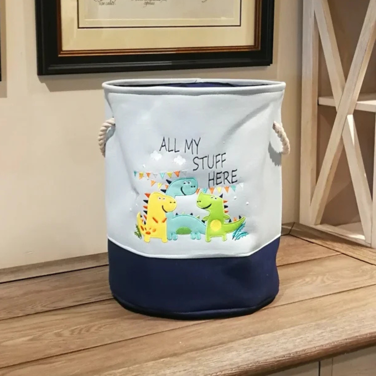Canasto Organizador Infantil Diseño León o Dinosaurios-2