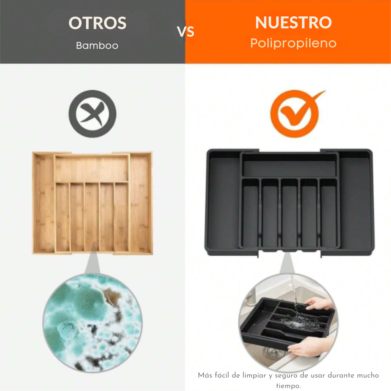 Organizador de Cubiertos para Cajón Expandible: Orden y Espacio en tu Cocina-4