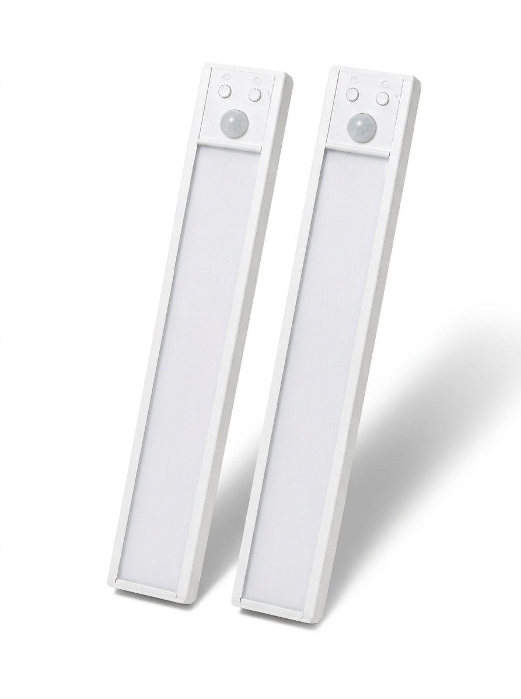 Set 2 Barras LED con Sensor Movimiento 30cm Recargable USB-0