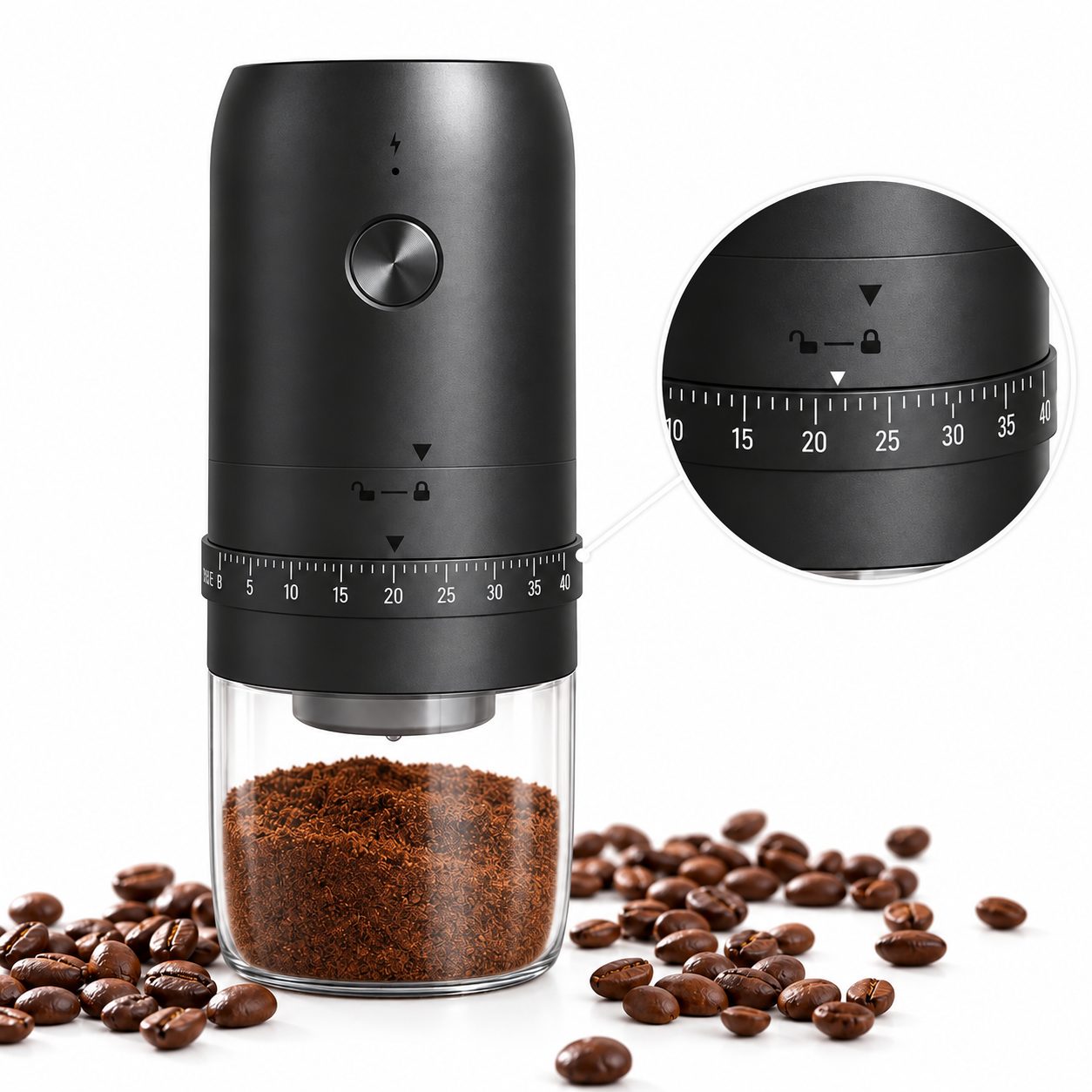 Molinillo de Café Recargable 40 Niveles Muelas Cerámicas-1