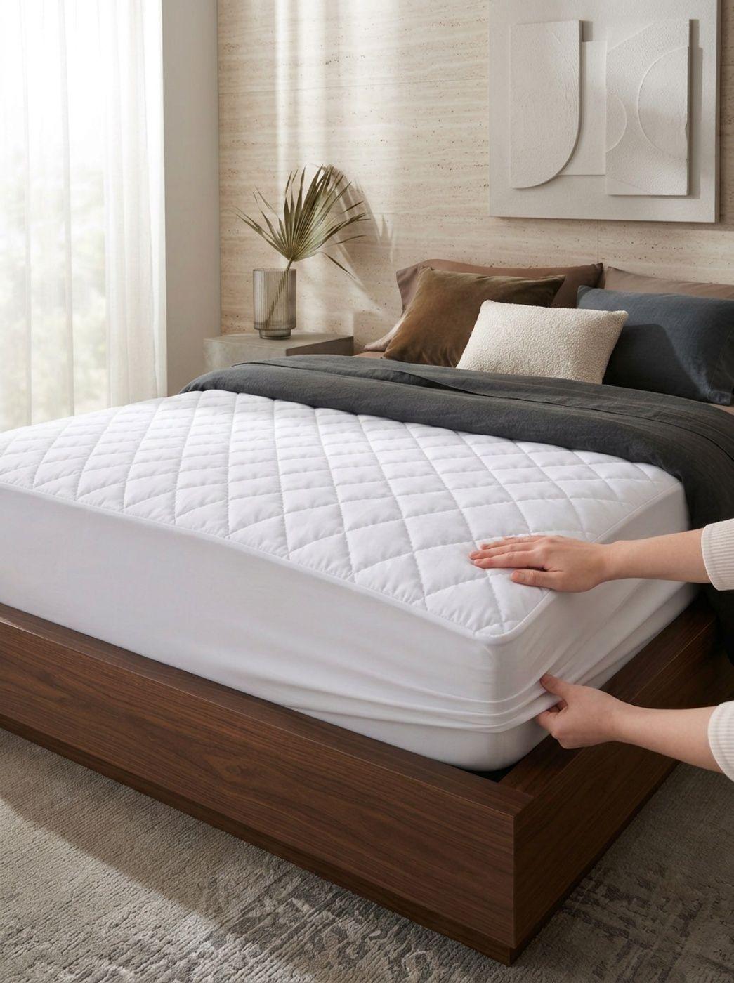Cubrecolchon Impermeable 2 Plazas 150x200cm Bambú-5