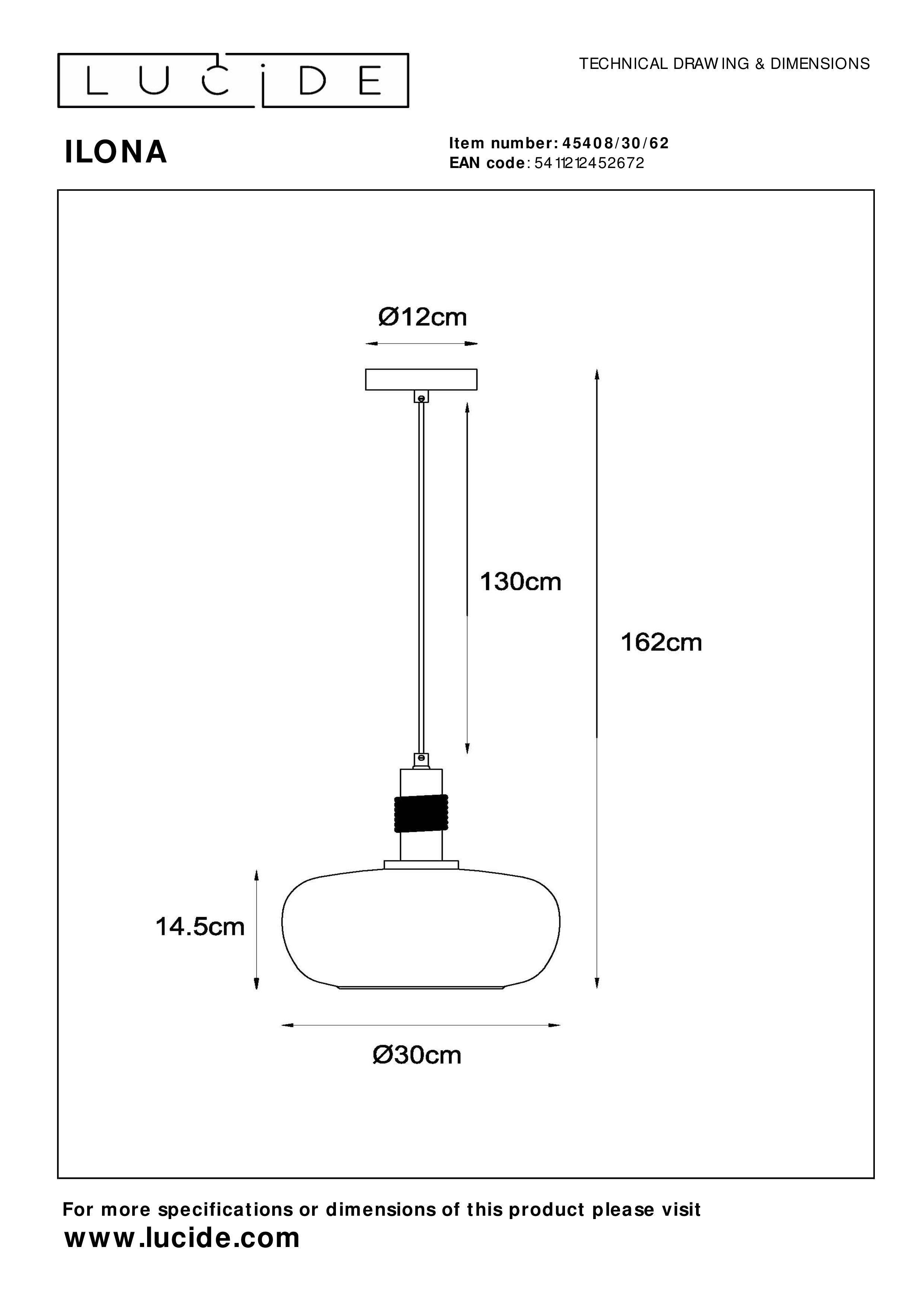 LAMPARA COLGANTE ILONA Ø30 1xE27-3