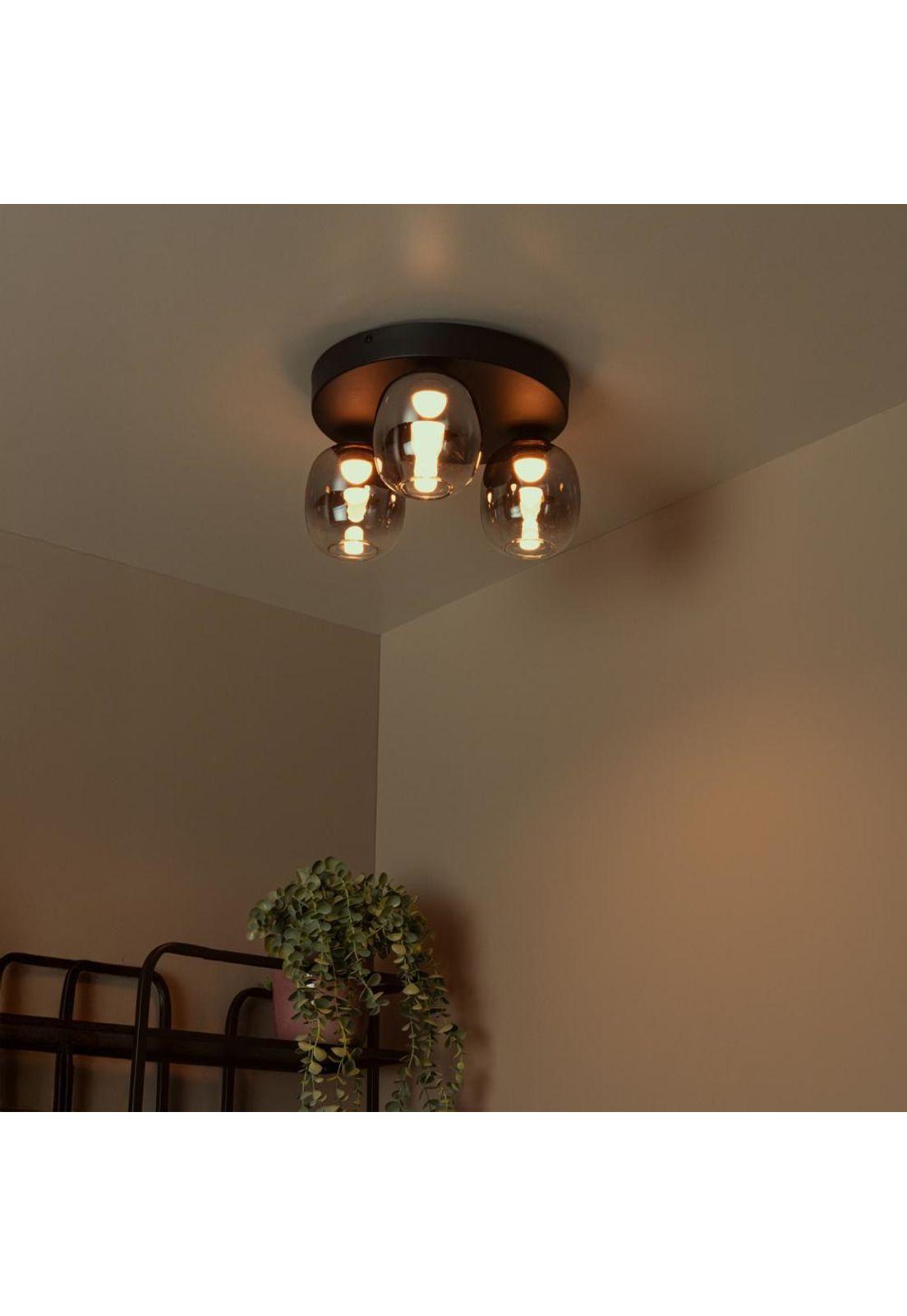 LAMPARA DE TECHO TAMINO NEGRO 3 LUCES LED 3000K-1