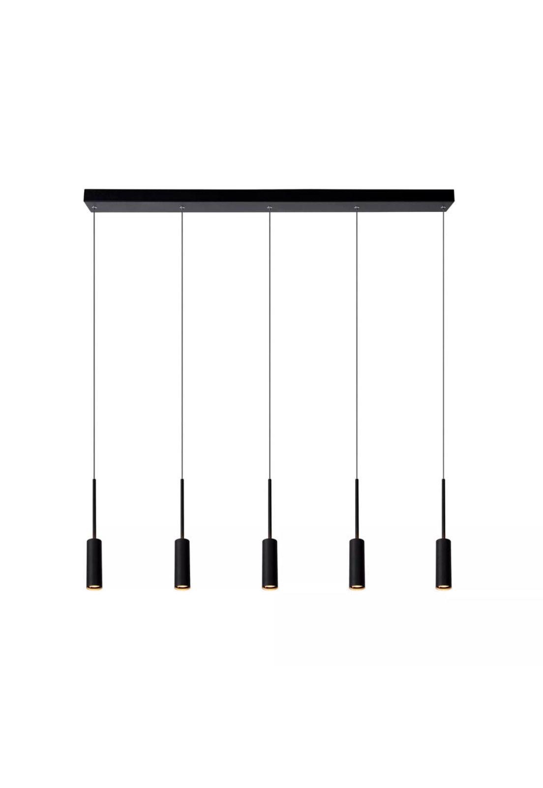 LAMPARA COLGANTE TUBULE NEGRO LED 5X7W 2700K-0