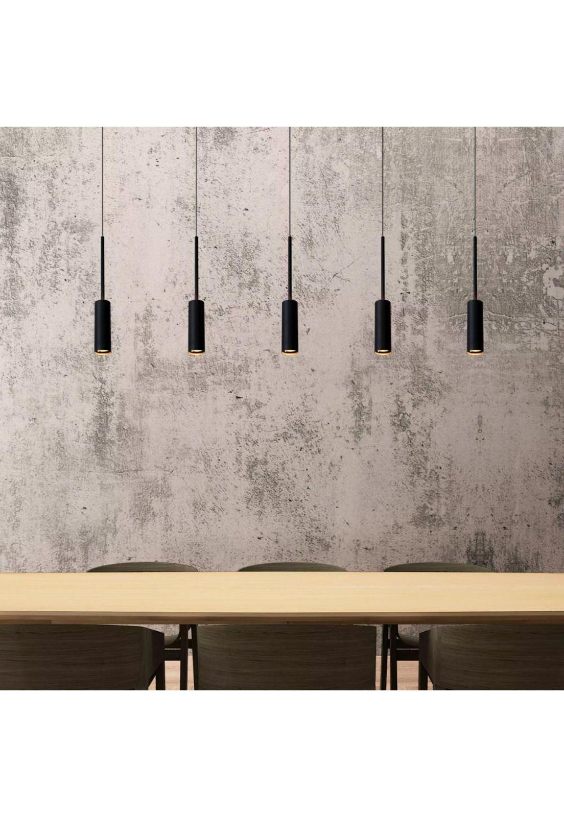 LAMPARA COLGANTE TUBULE NEGRO LED 5X7W 2700K-1