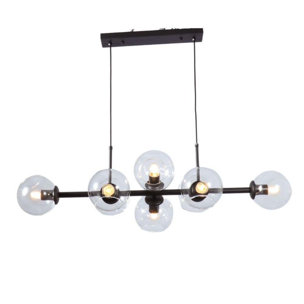 LAMPARA COLGANTE MAGNUS NEGRO CRISTAL TRANSPARENTE-3