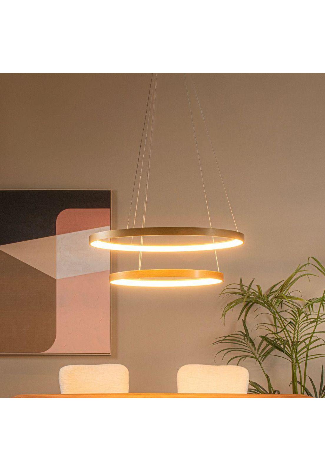 LAMPARA COLGANTE DUO VIDAL DORADO MATE LED Ø78cm-2