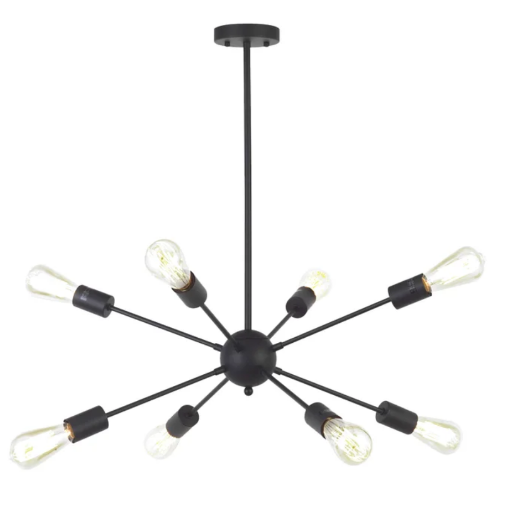 Lámpara Colgante Sputnik Negro 8 Luces-0