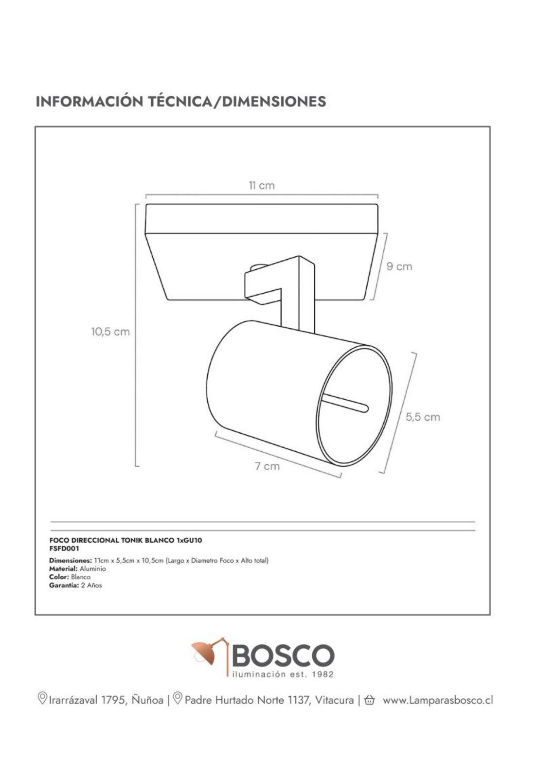 FOCO DIRECCIONAL TONIK BLANCO 1xGU10-5