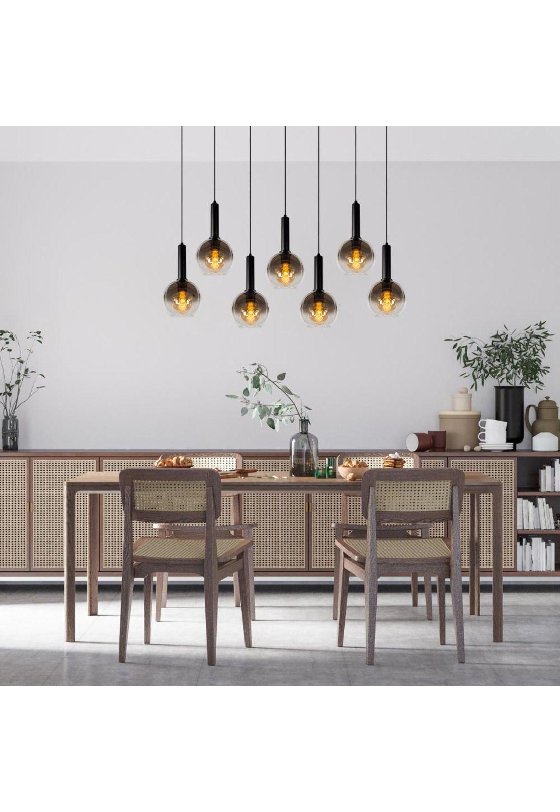 LAMPARA COLGANTE LINEAL MARIUS NEGRO 7XE27-2