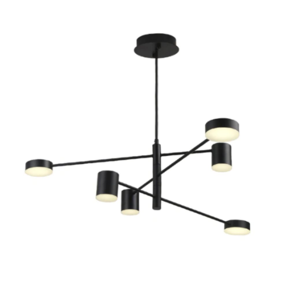 Lampara Colgante Harpes Negro 6 Luces-0