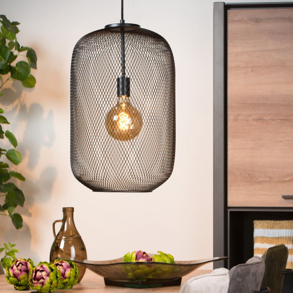 Lámpara Colgante Mesh 1xE27 Negro-4