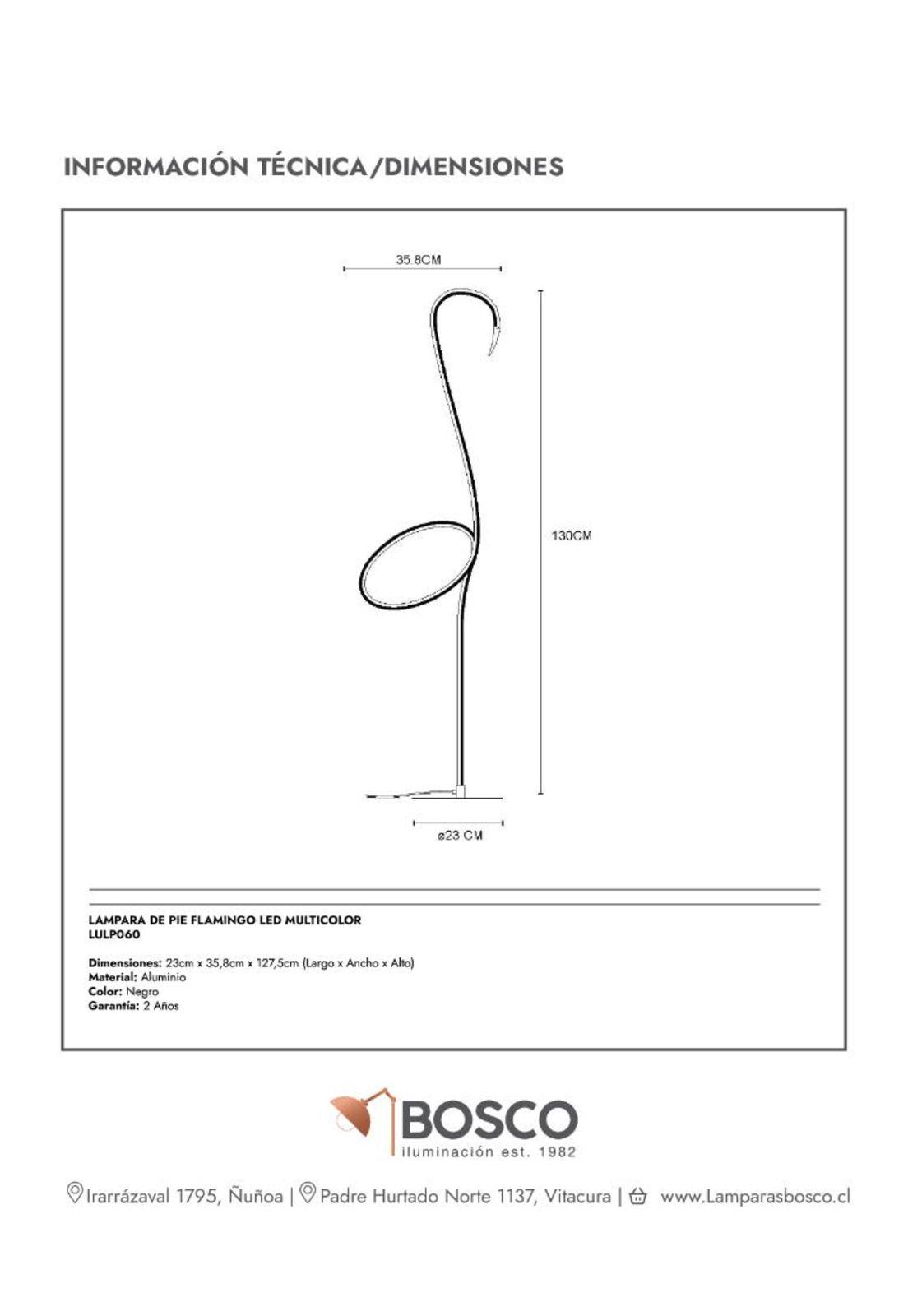 LAMPARA DE PIE FLAMINGO LED MULTICOLOR-7