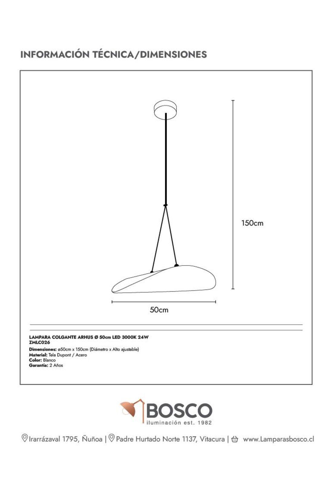 LAMPARA COLGANTE ARHUS Ø50cm LED 3000K 24W-3