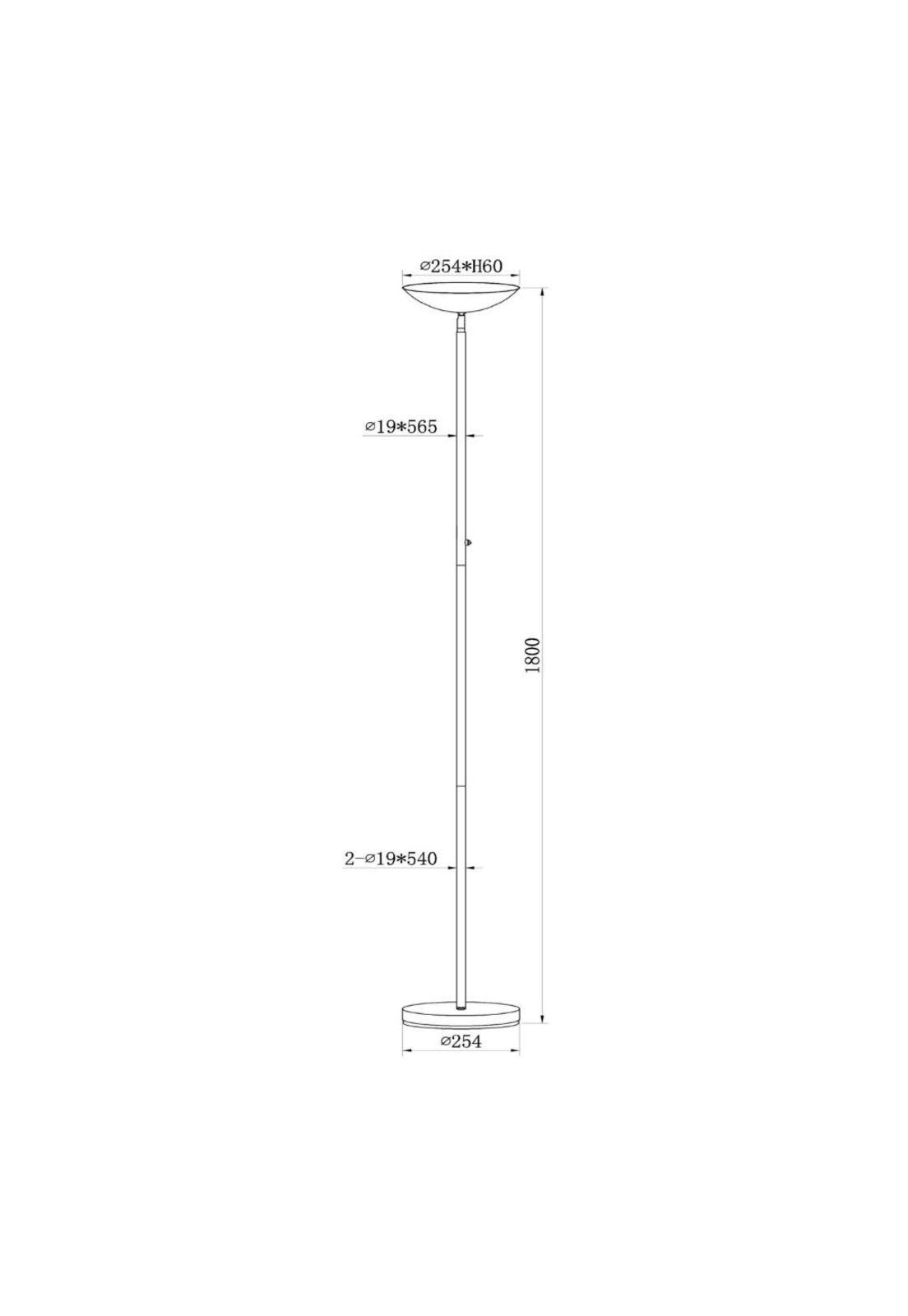 LAMPARA DE PIE ZENITH NEGRO RECTA 20W-3000K-5