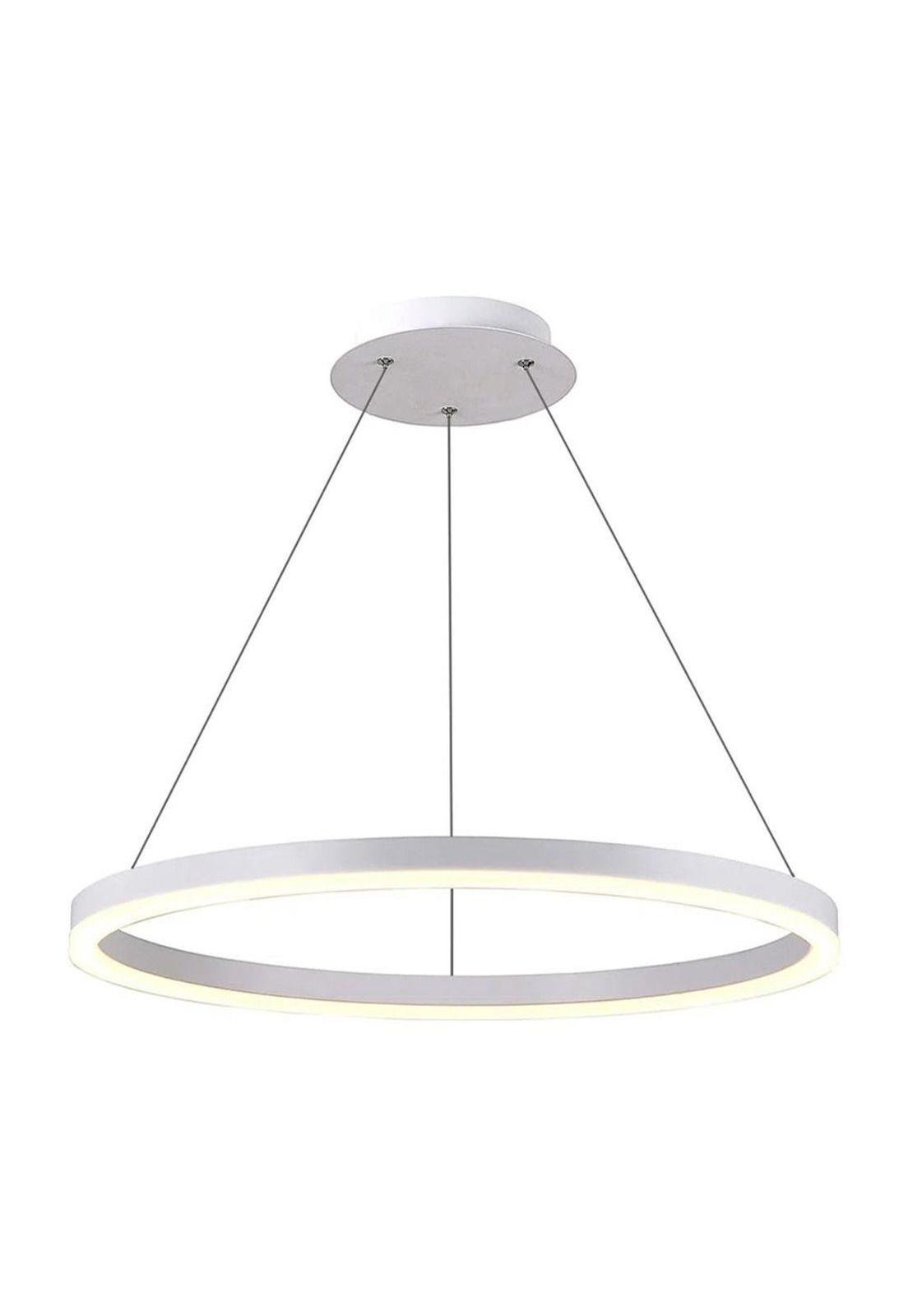 LAMPARA COLGANTE LED REDONDA 24W LUZ CALIDA ARO Ø40 BLANCA-2
