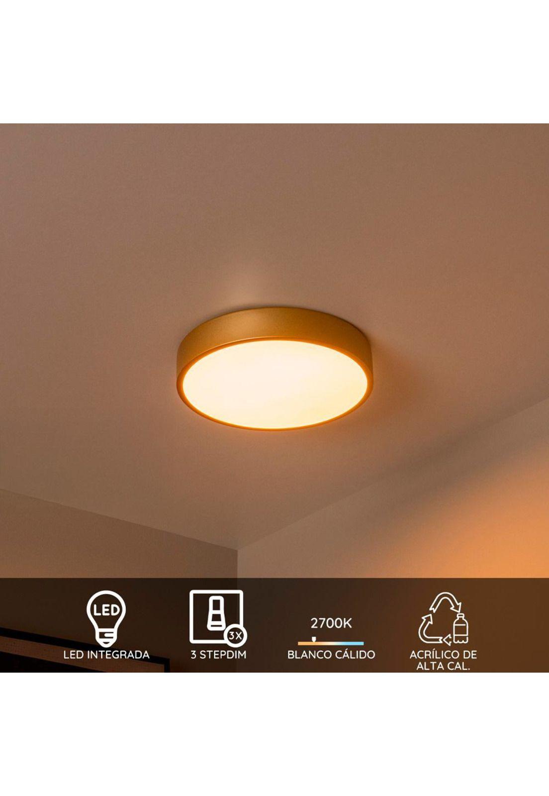 LAMPARA DE TECHO UNAR LED DORADO Ø30CM 18W 2700K-4