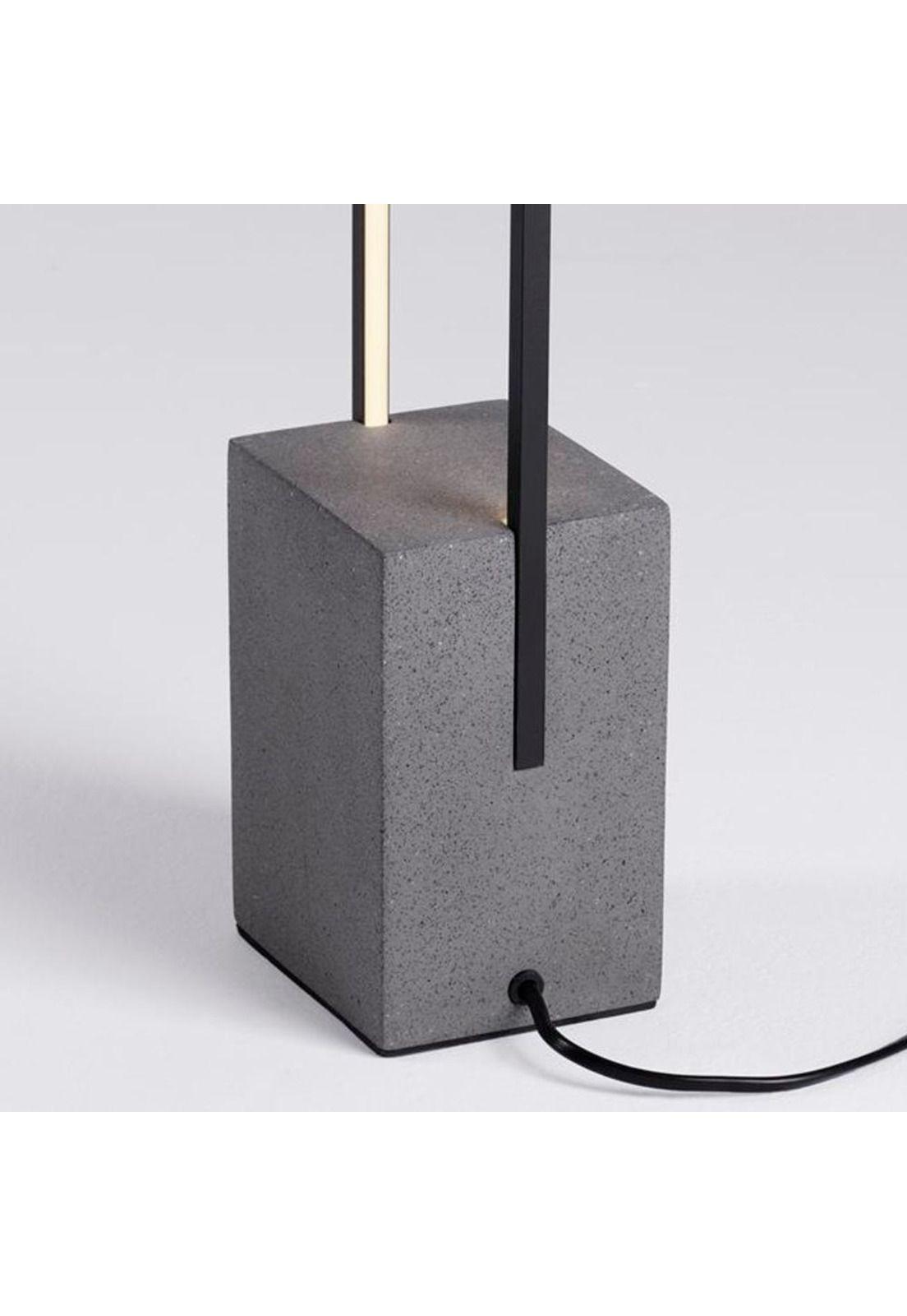 LAMPARA DE PIE BASE CEMENTO NEGRO LED 24W 3000K-4