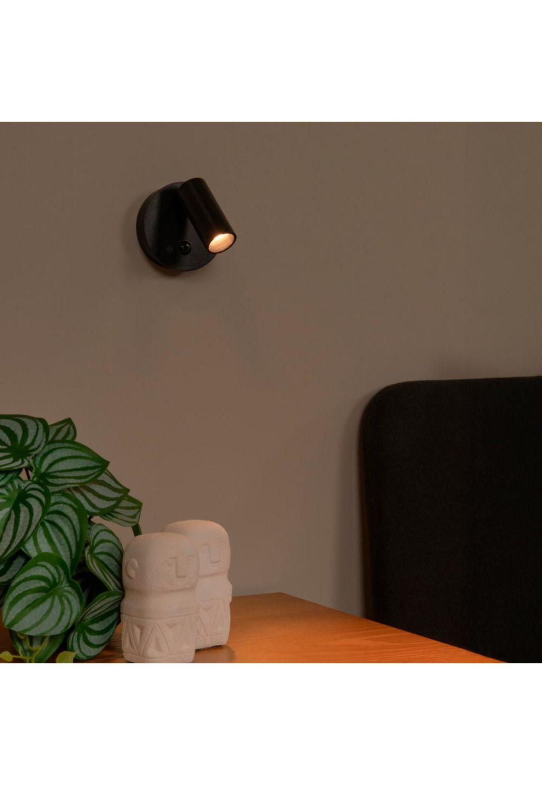 APLIQUE FOCO LED RECARGABLE CON SENSOR DE MOVIMIENTO TONI NEGRO 2W CCT 2700K/4000K-1