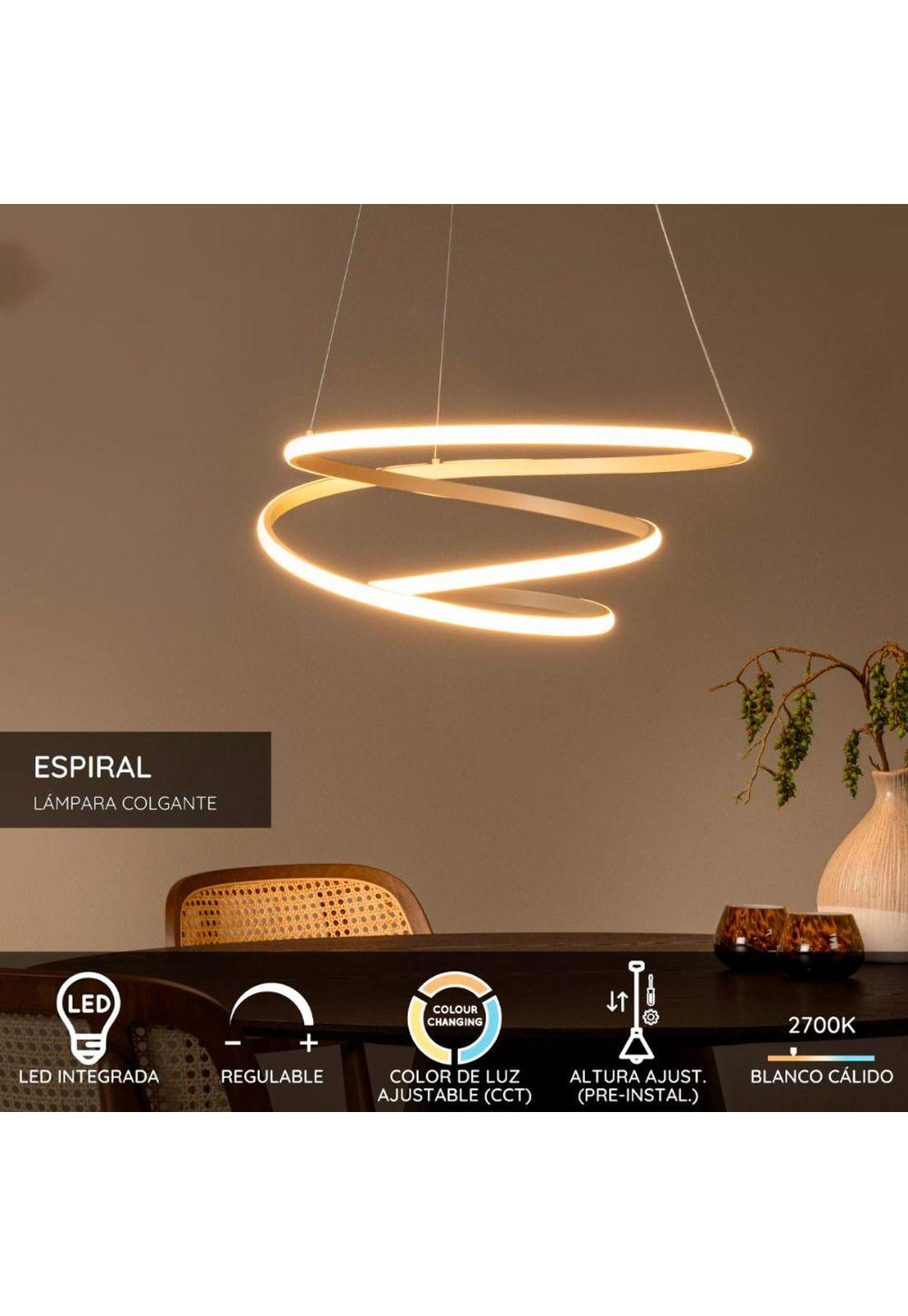 LAMPARA COLGANTE ESPIRAL LED REGULABLE Ø51cm  40W CCT (2700K,4000K)-6