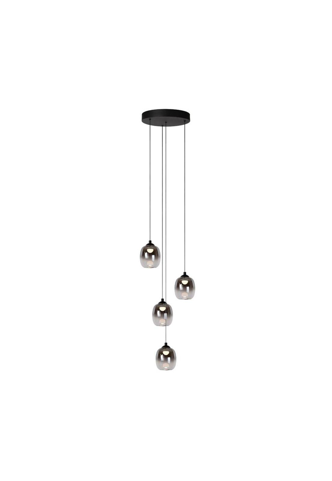LAMPARA COLGANTE DESNIVEL TAMINO NEGRO 4 LUCES LED 3000K-0