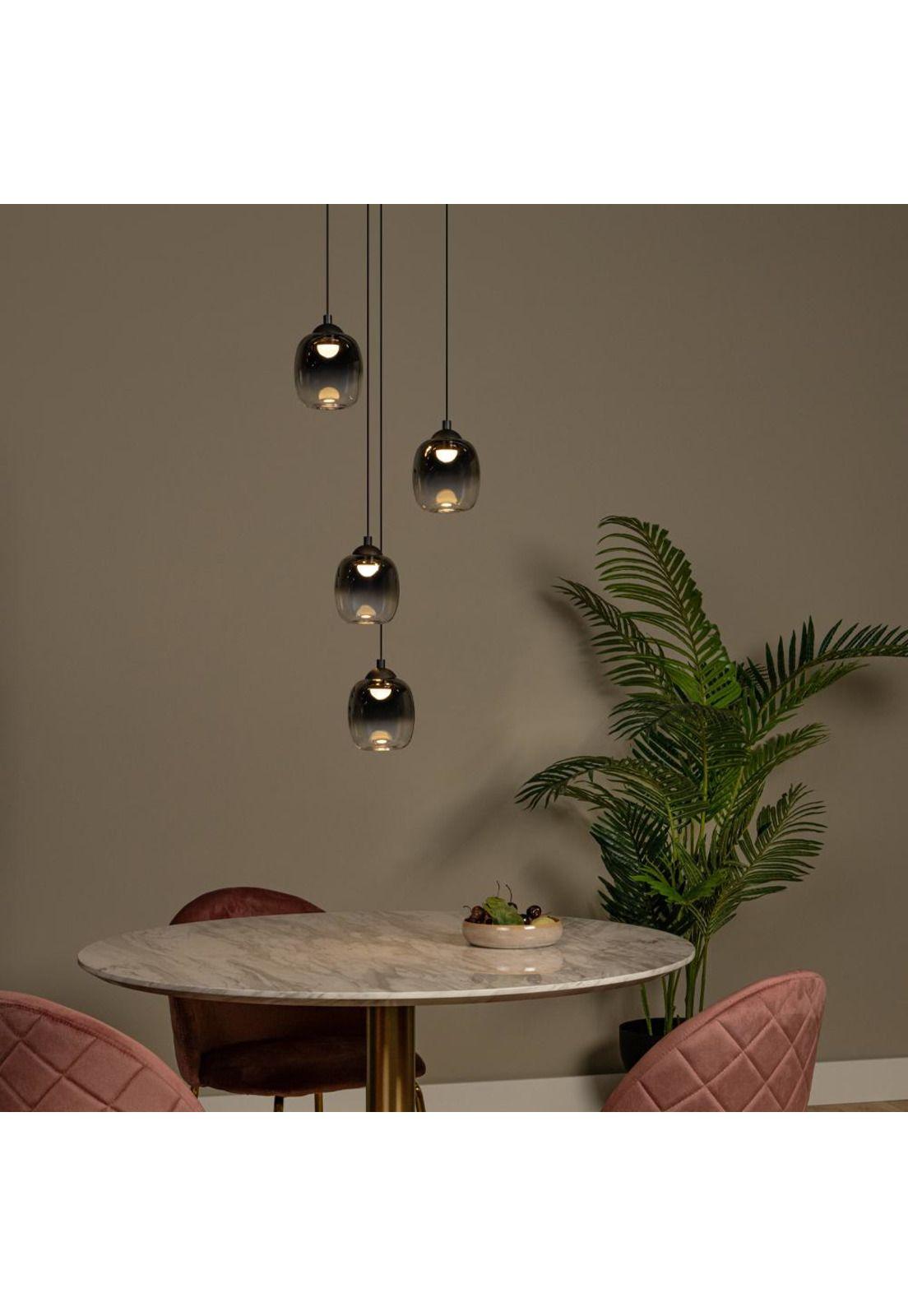 LAMPARA COLGANTE DESNIVEL TAMINO NEGRO 4 LUCES LED 3000K-1