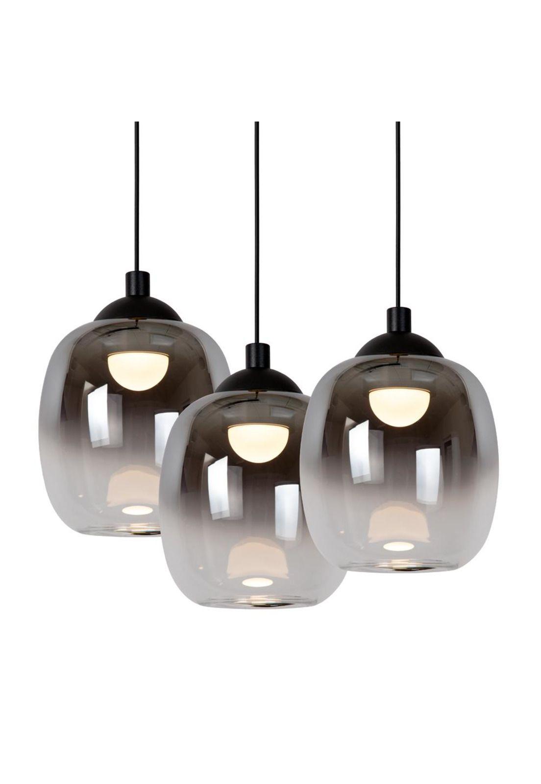LAMPARA COLGANTE DESNIVEL TAMINO NEGRO 4 LUCES LED 3000K-3