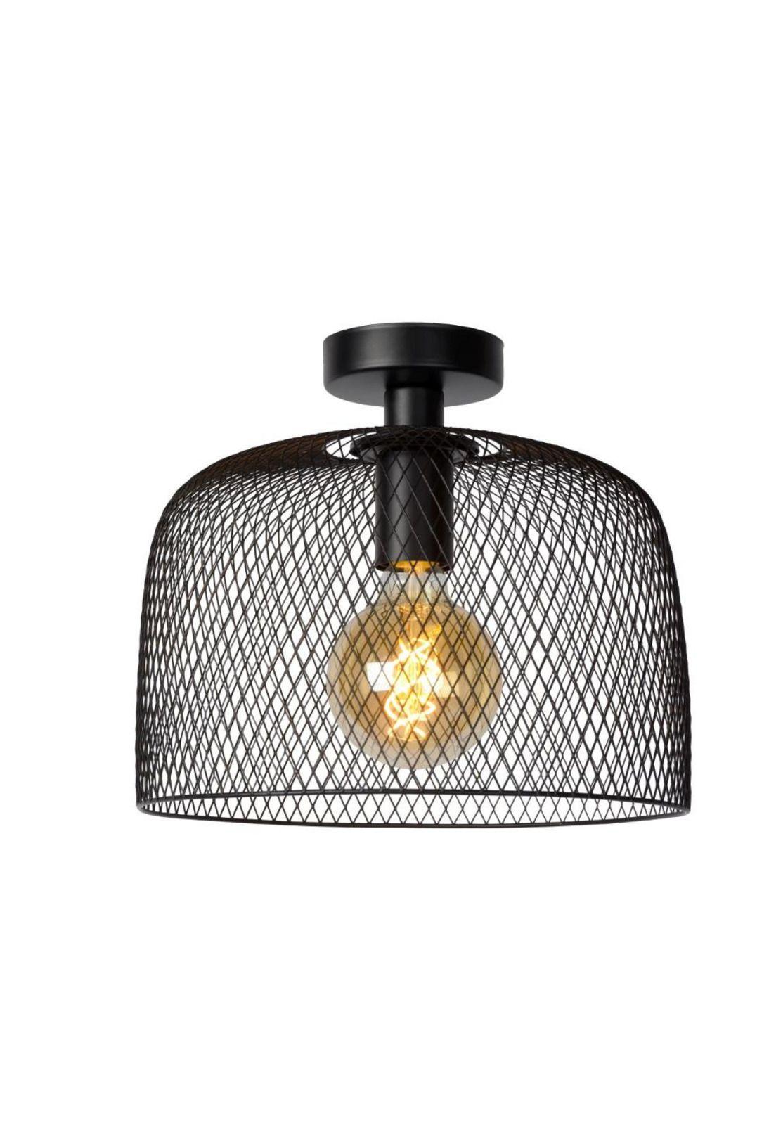 LAMPARA DE TECHO MESH NEGRO 1xE27-0