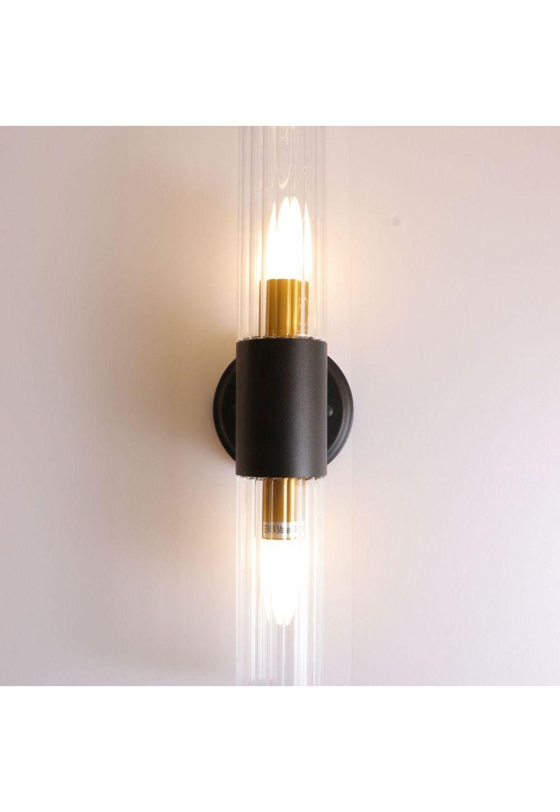 APLIQUE METAL NEGRO 2 LUCES OZZKI-2