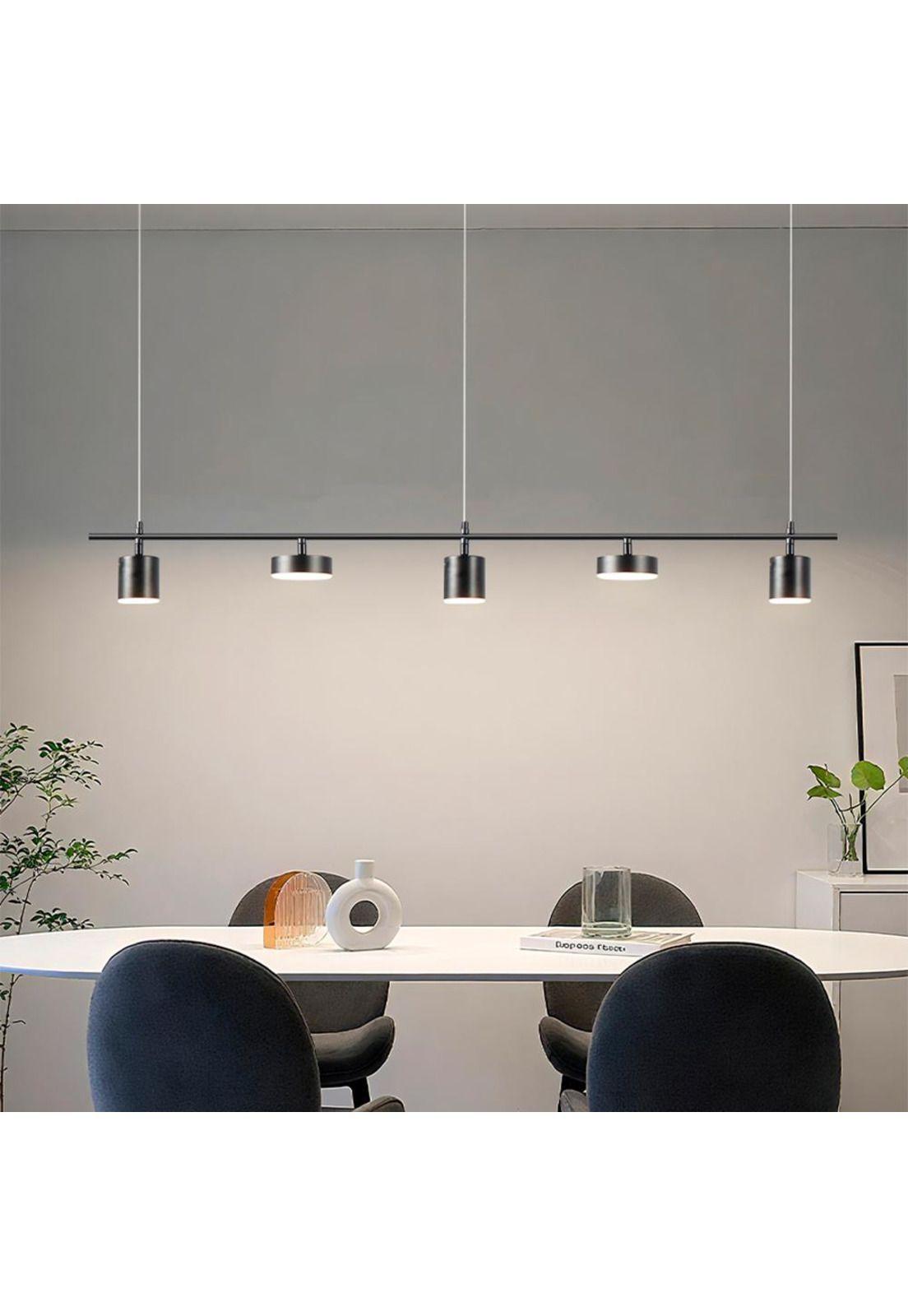 LAMPARA COLGANTE LINEAL HARPES NEGRO 5 LUCES-2