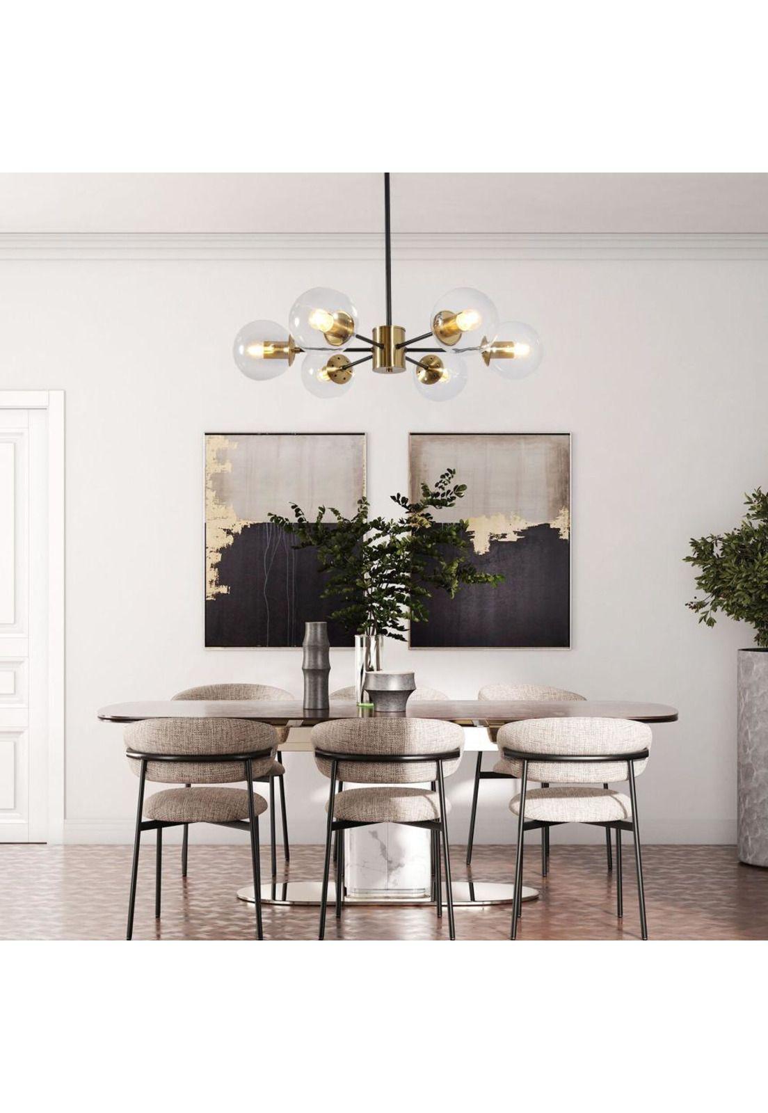 LAMPARA COLGANTE GRACE MIX BRONCE 6 LUCES-1