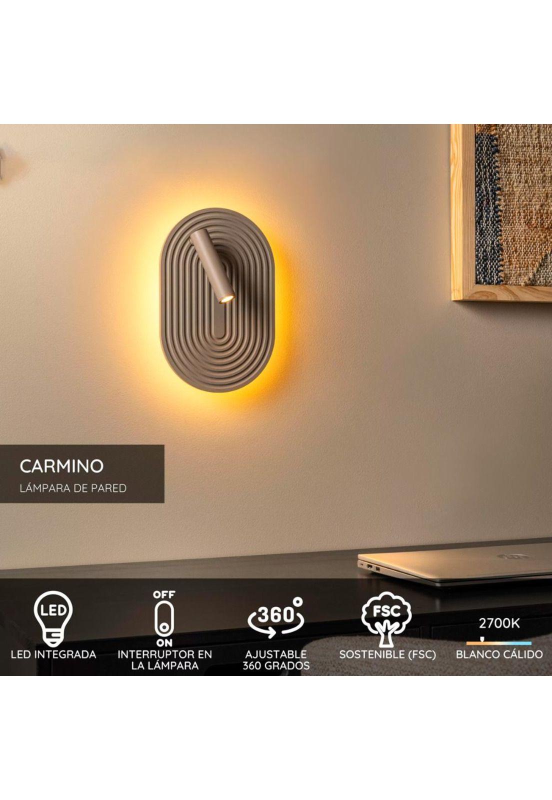 APLIQUE DE PARED CARMINO TAUPE LED 9,8W LUZ CALIDA-4