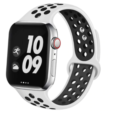 Pulsera Silicona Blanco-Negro 42-44mm-0