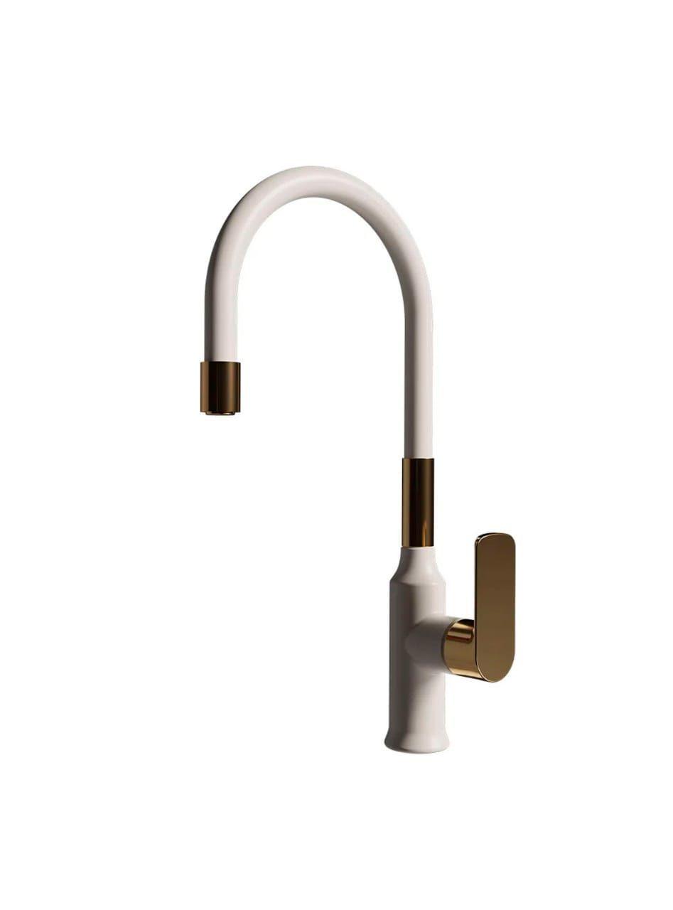 Monomando Lavaplatos Flexible Gensse Agatha White & Gold-0