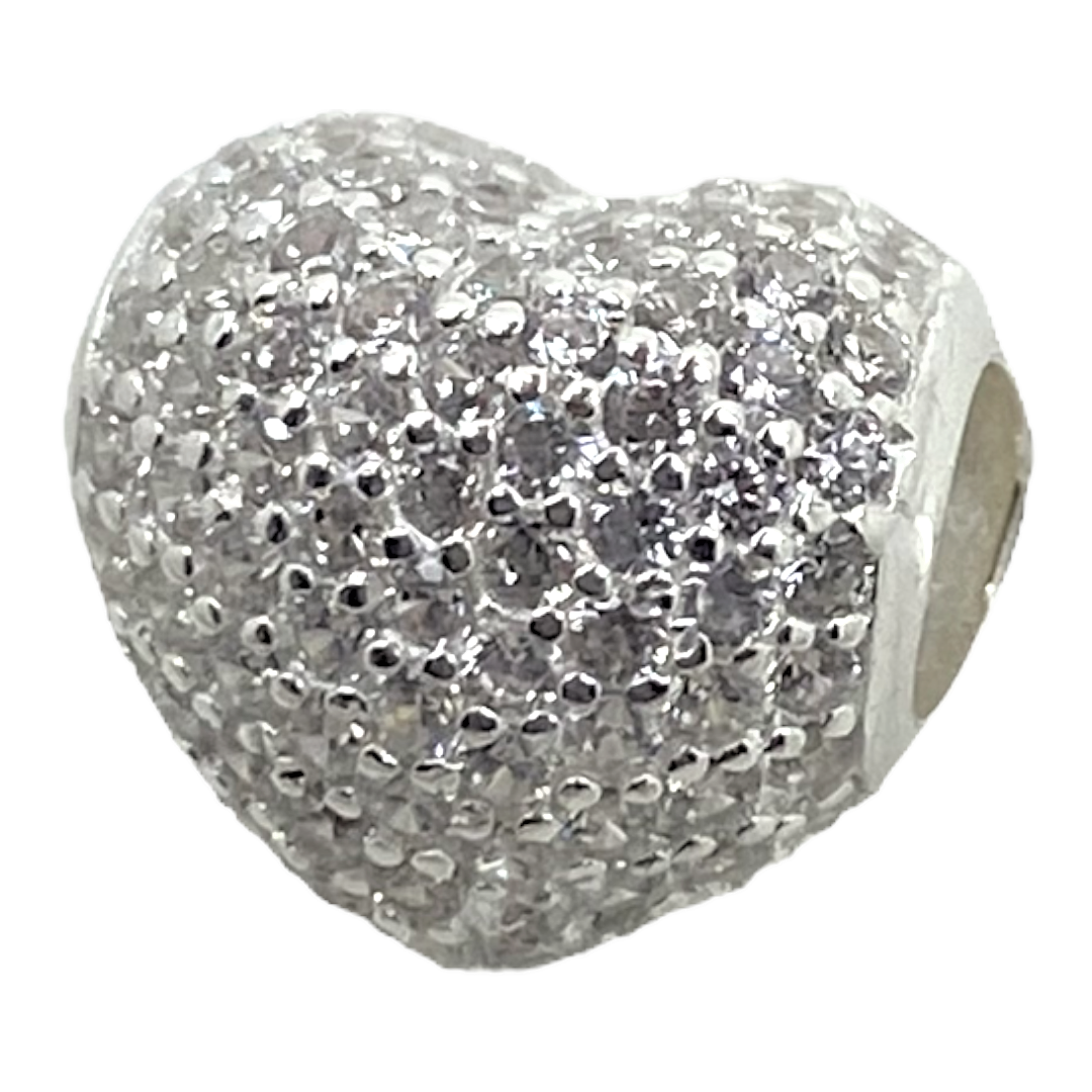 Charm corazon de cristales blancos Italiano -0