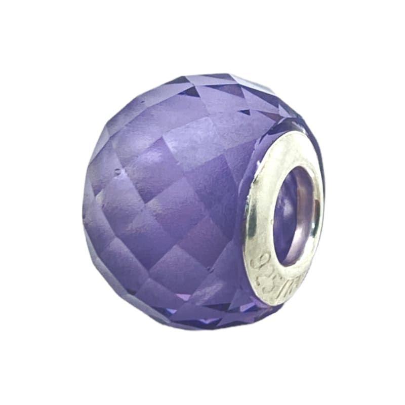 Charm esfera de cristal murano lila italiana-1